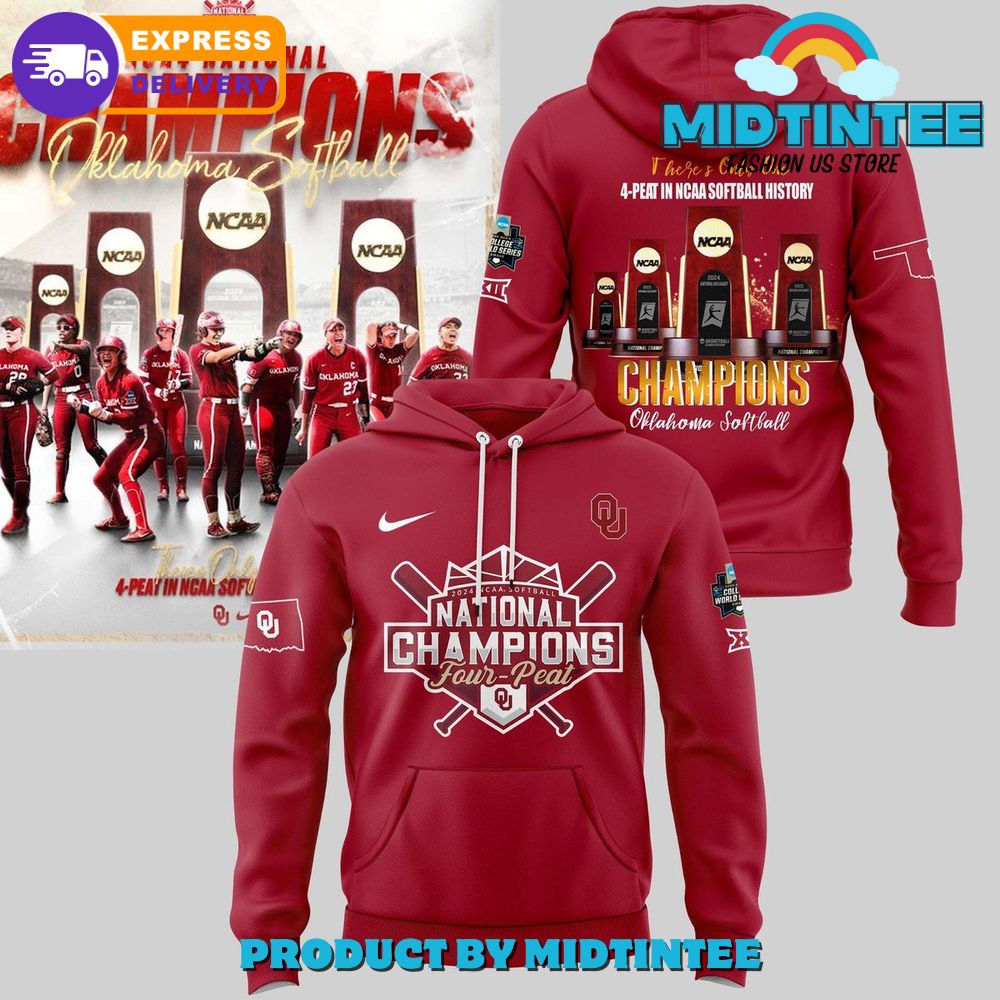 Oklahoma City 2024 NCAA Softball National Four Peat Hoodie