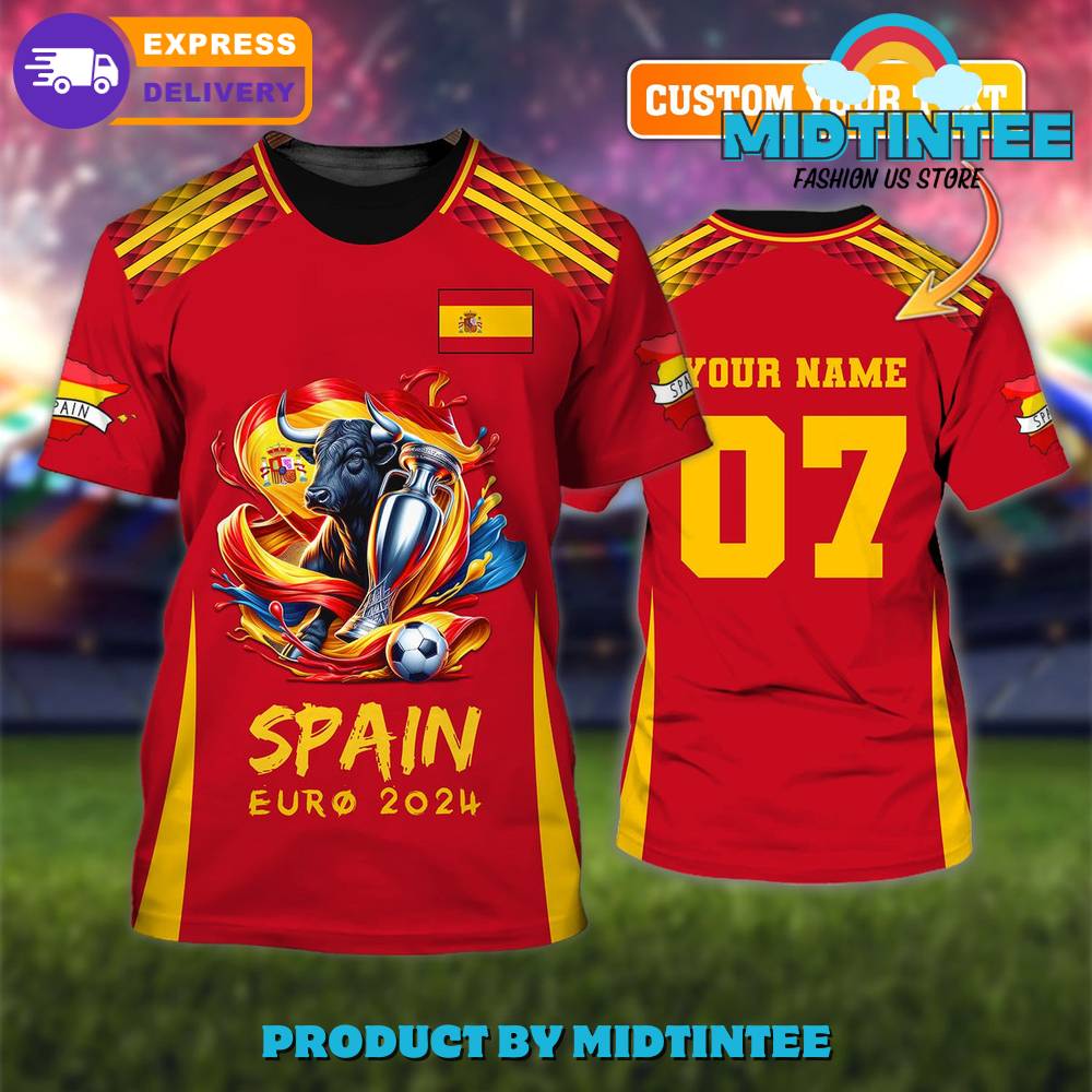 Spain Euro 2024 Custom Name Football Shirt