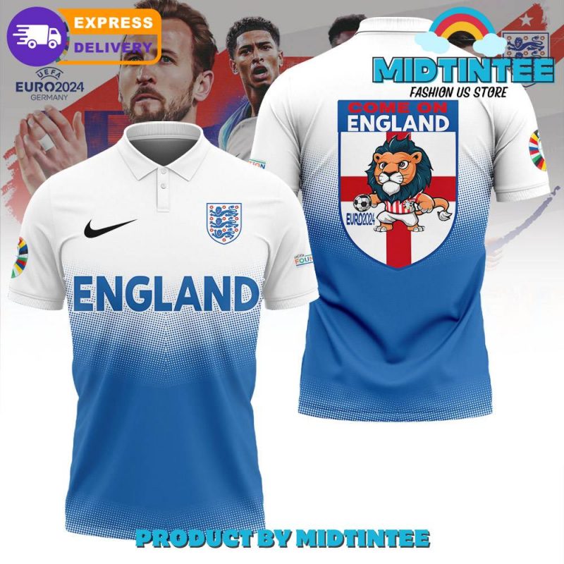 England Euro 2024 Final Come On Nike Polo Shirt Midtintee