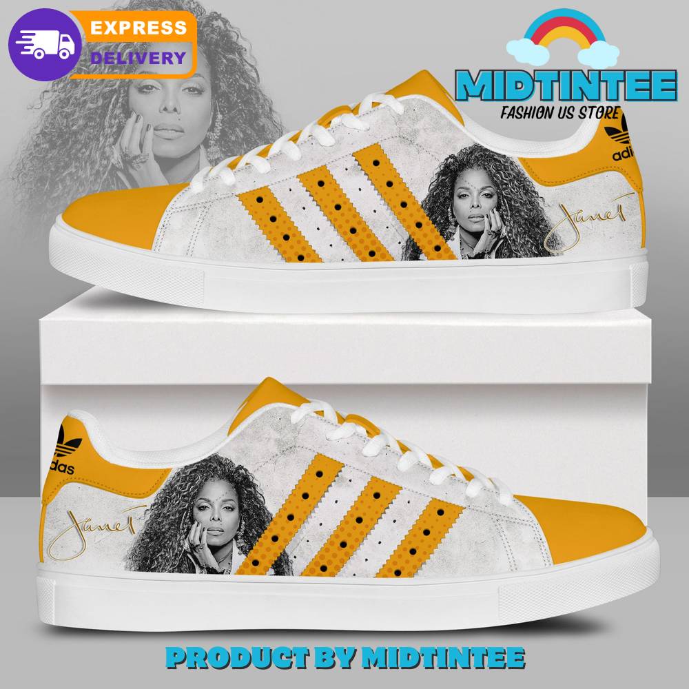 Janet Jackson American Singer White Yellow Stan Smith Shoes