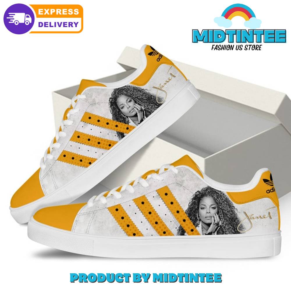 Janet Jackson American Singer White Yellow Stan Smith Shoes