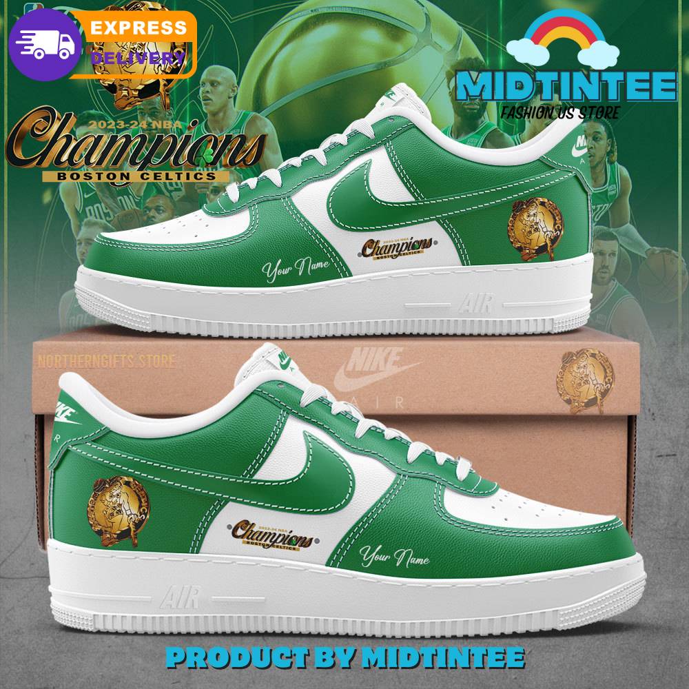 NBA 2024 Champions Customized Boston Celtics Nike Air Force 1