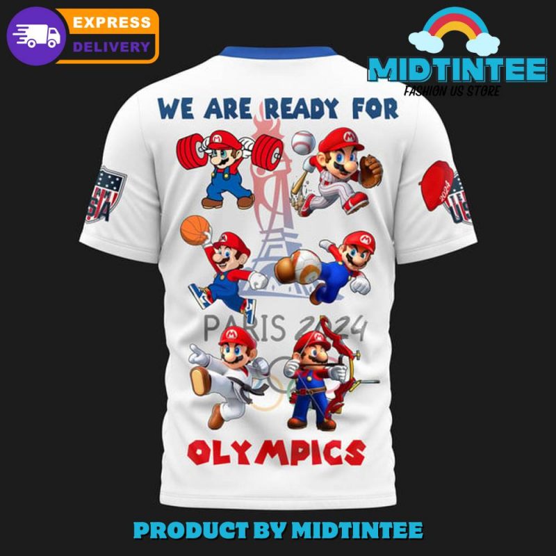 Olympic Paris 2024 Mario We Are Ready White Shirt - Midtintee