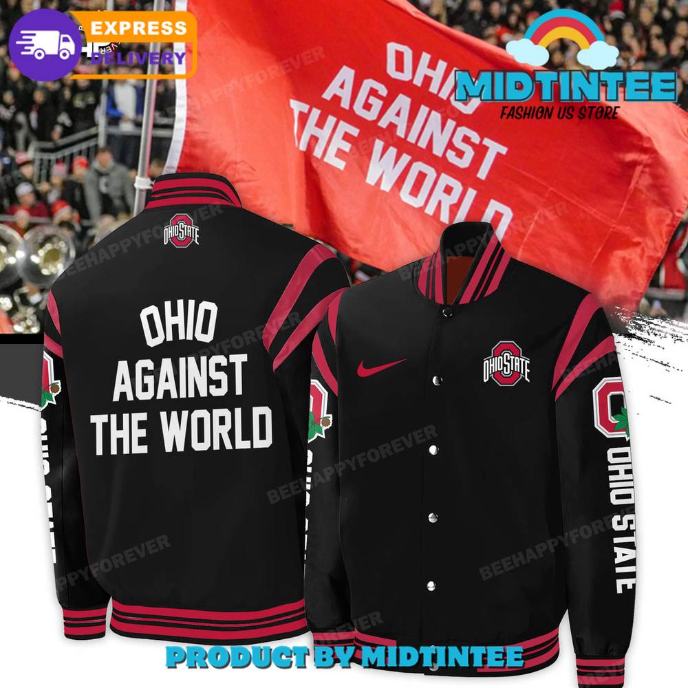 Ohio State Buckeyes Against The World Black Baseball Jacket