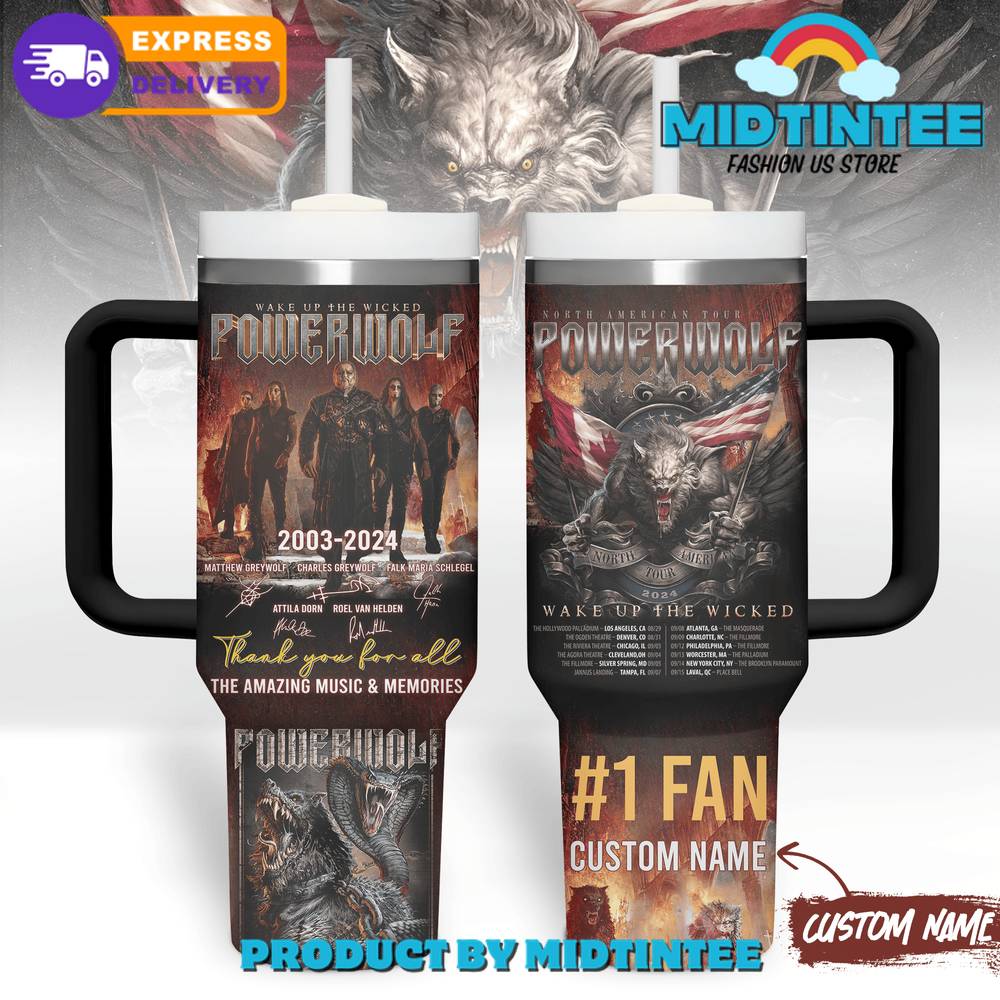 Powerwolf North American Tour Customized Stanley Tumbler