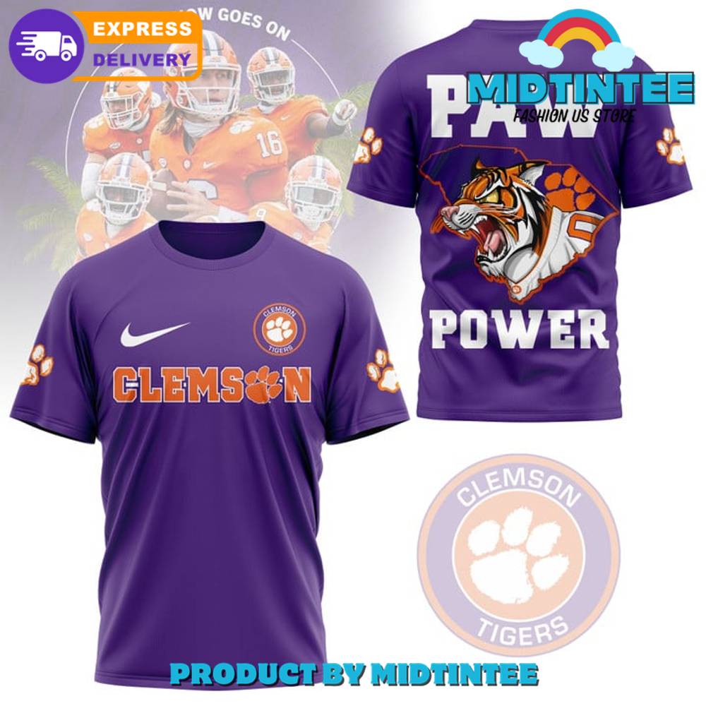 Clemson Tigers Football Paw Power Purple Shirt
