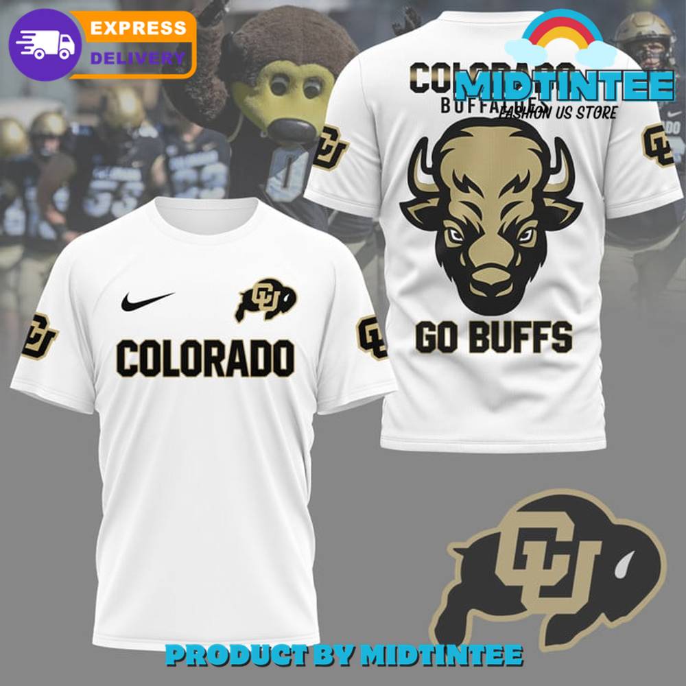 Colorado Buffaloes Football Go Buff White Shirt