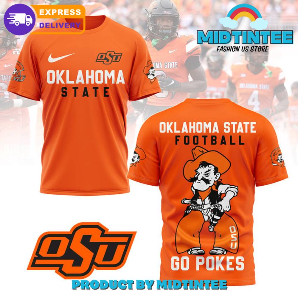 Oklahoma State Football Go Pokes Orange Shirt