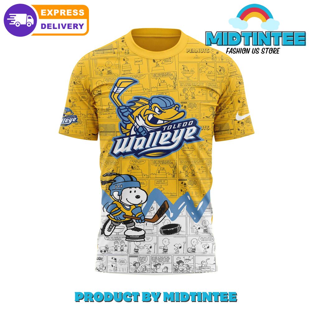 Toledo Walleye Anniversary of Peanuts Shirt