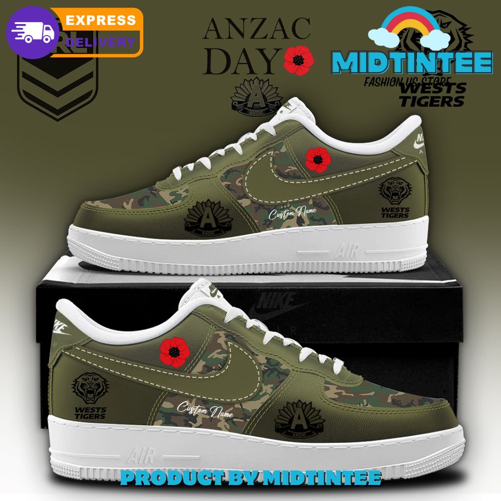 Wests Tigers 2025 ANZAC Day Nike Air Force 1