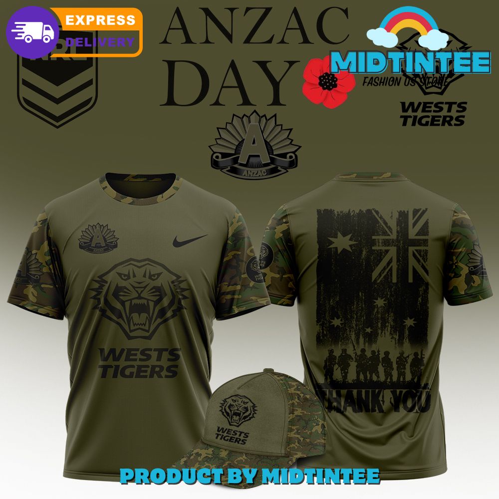 Wests Tigers 2025 ANZAC Day Nike Shirt