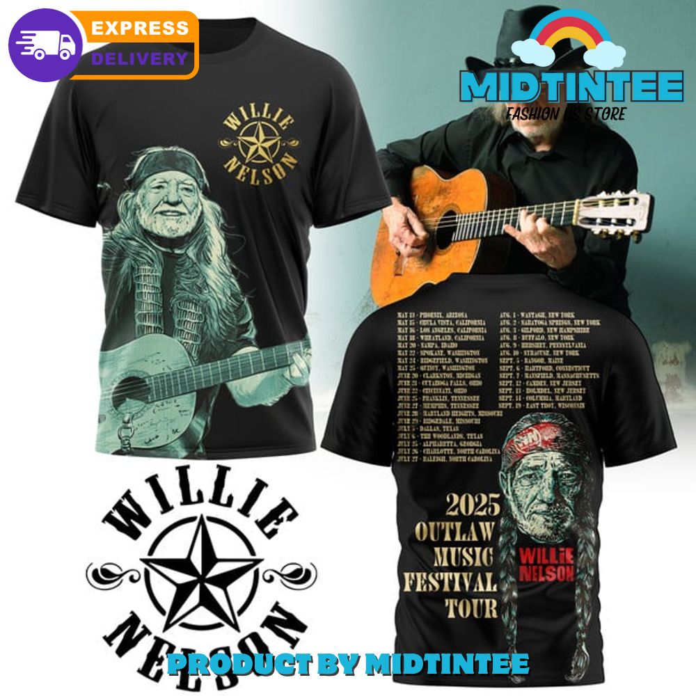 Willie Nelson 2025 Outlaw Music Festival Tour Shirt