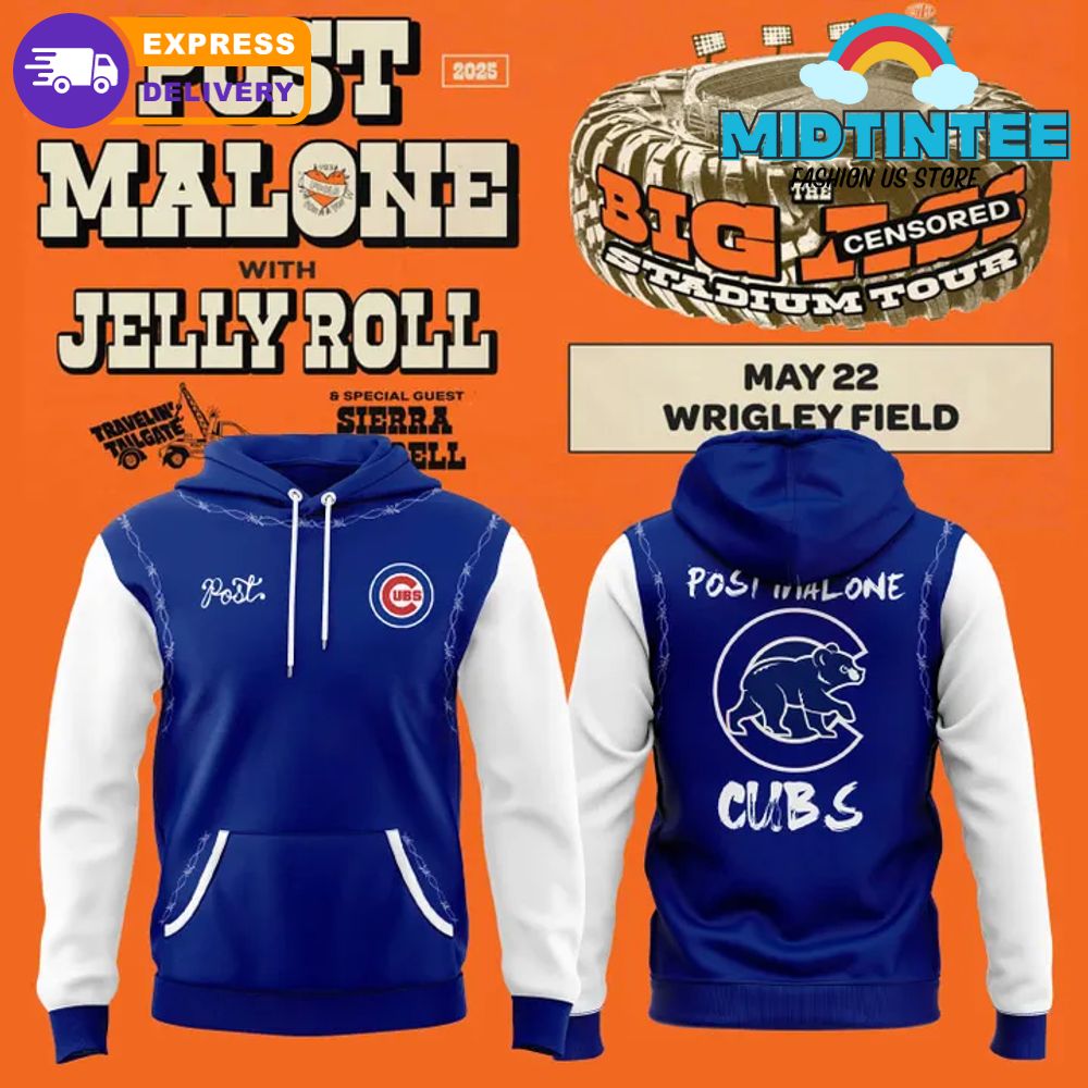 Chicago Cubs x 2025 Post Malone Wrigley Field Concert Hoodie