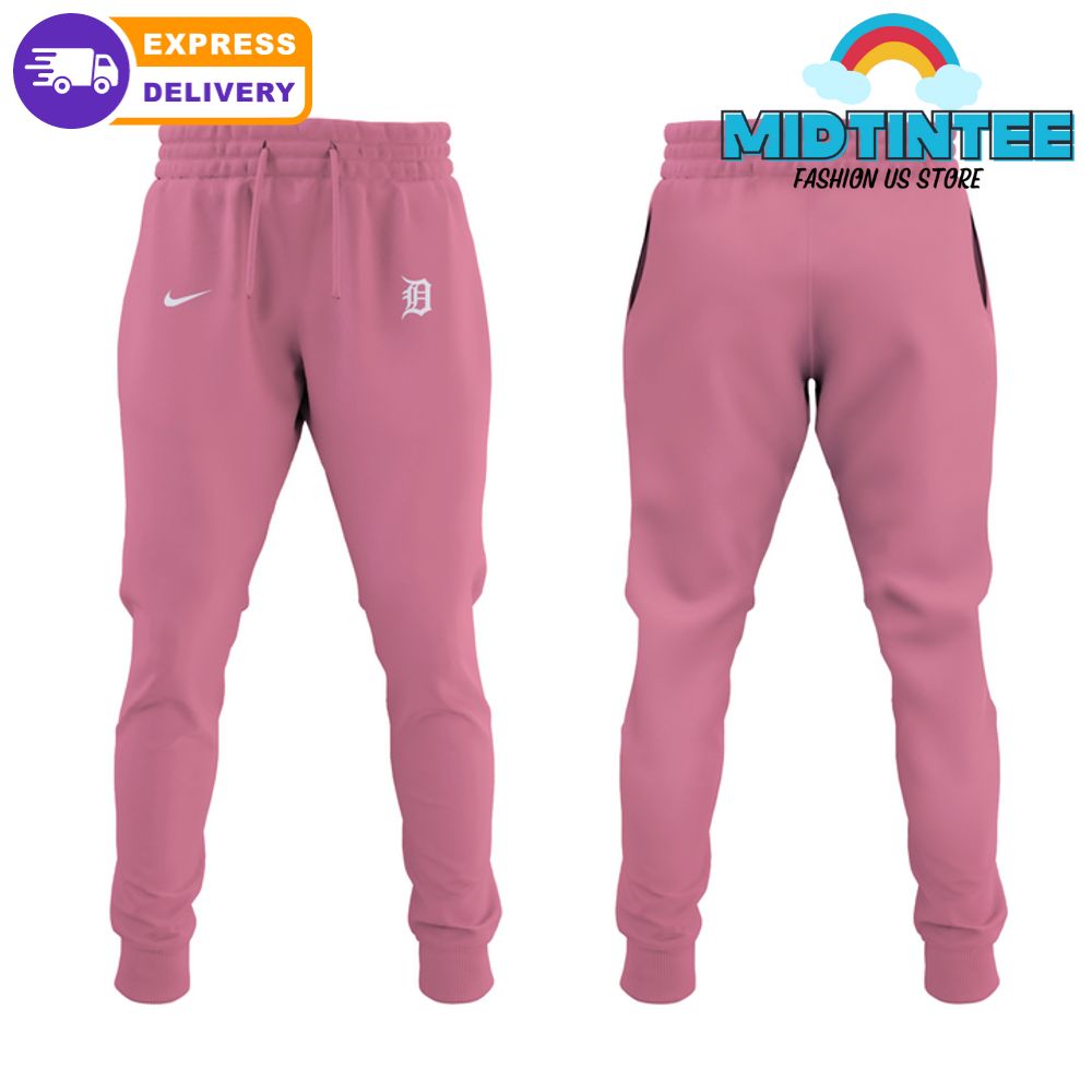 Detroit Tigers Strike Out Cancer Pink 2025 Hoodie Set