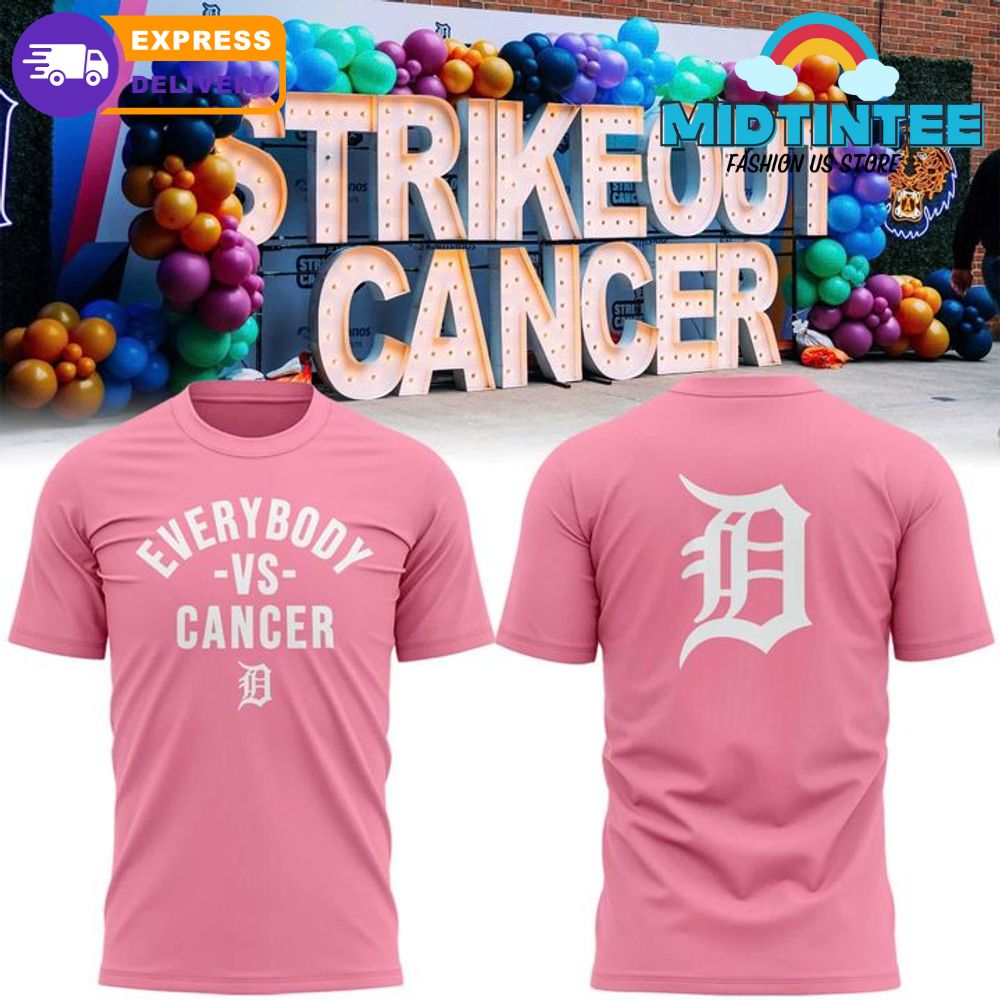 Detroit Tigers Strike Out Cancer Pink 2025 Shirt