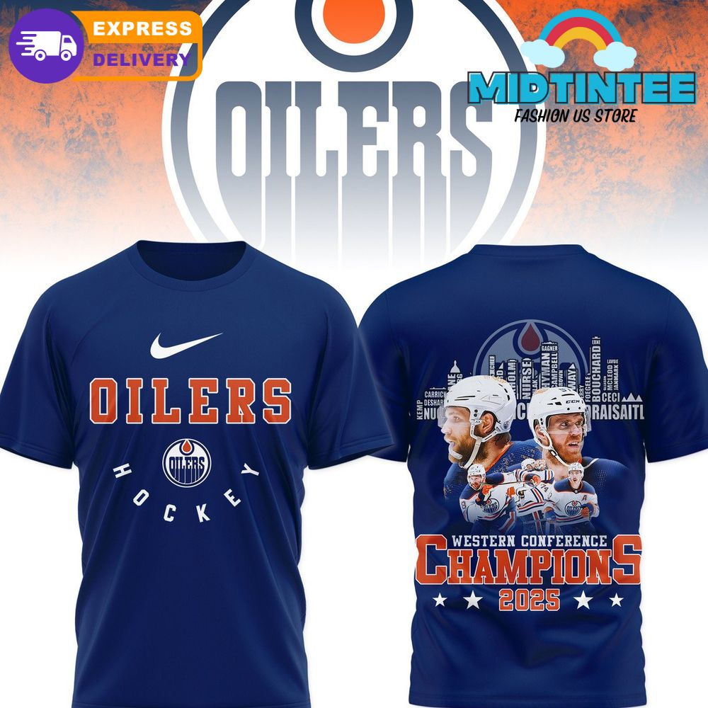 Edmonton Oilers Hockey Western Conference Champions 2025 Shirt