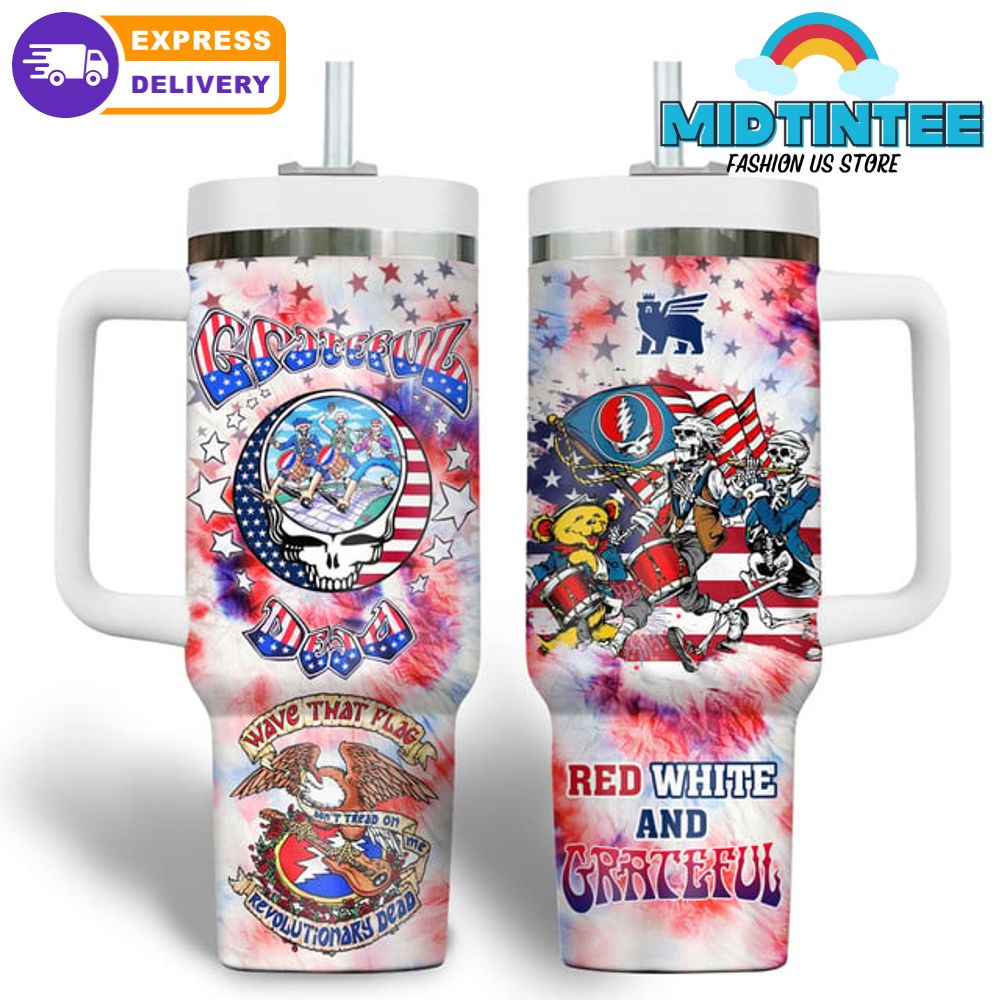 Grateful Dead Independence Day 2025 Red White and Grateful Stanley Tumbler