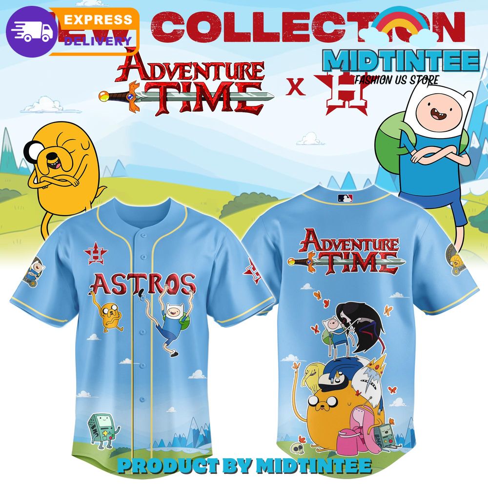 Houston Astros x Adventure Time Cartoon Baseball Jersey