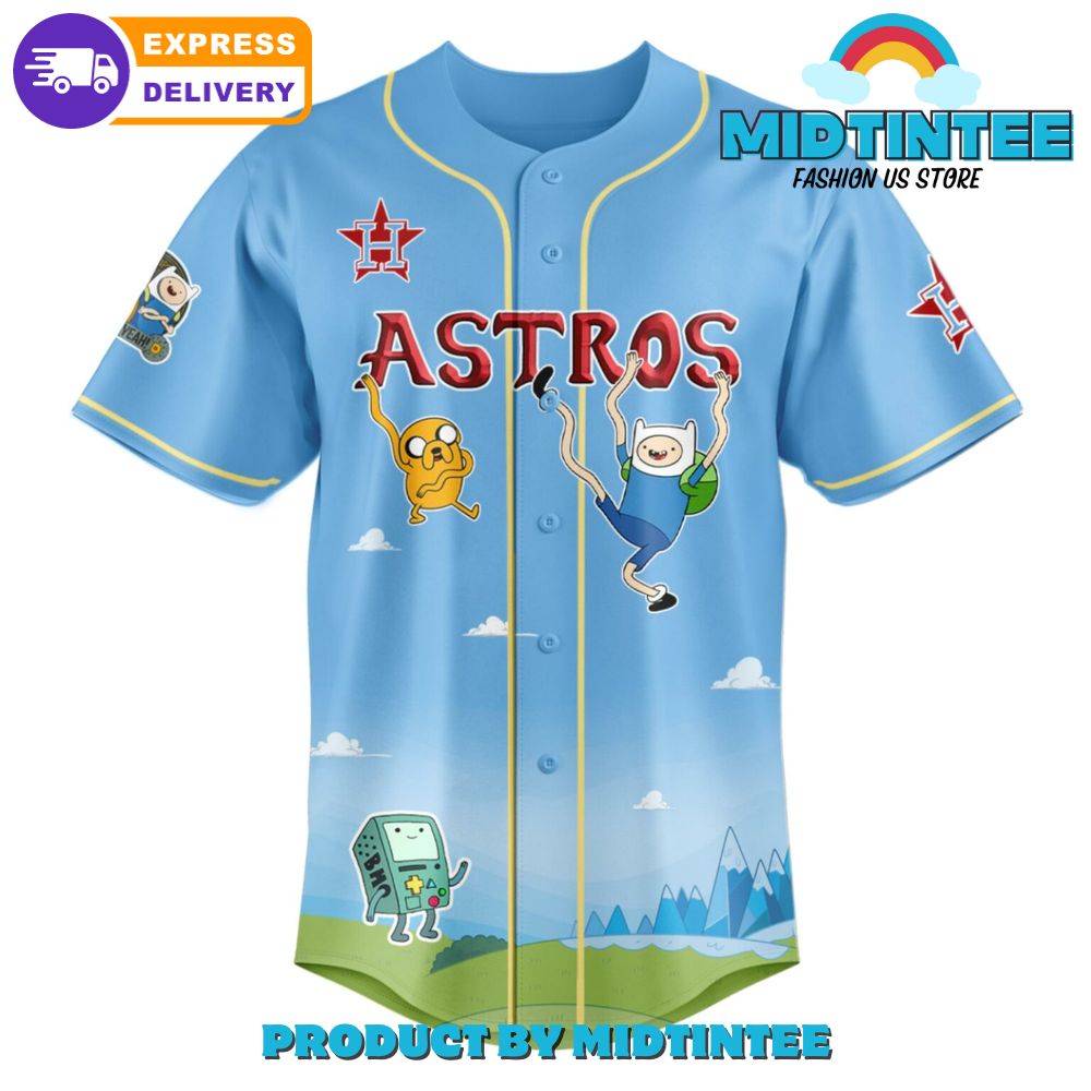 Houston Astros x Adventure Time Cartoon Baseball Jersey