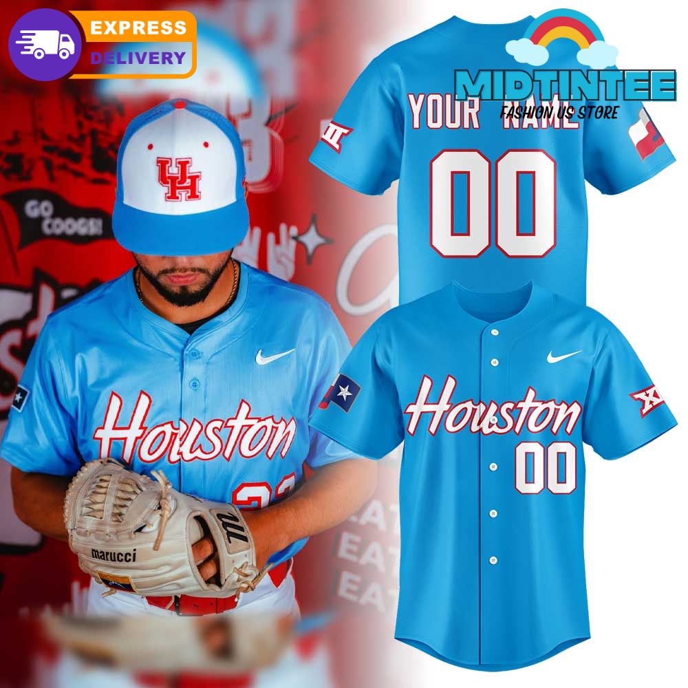 Houston Baseball Blue 2025 City Connect Custom Name Baseball Jersey