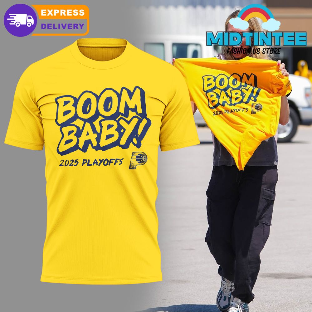 Indiana Pacers “Boom Baby” 2025 Playoffs Gold Shirt
