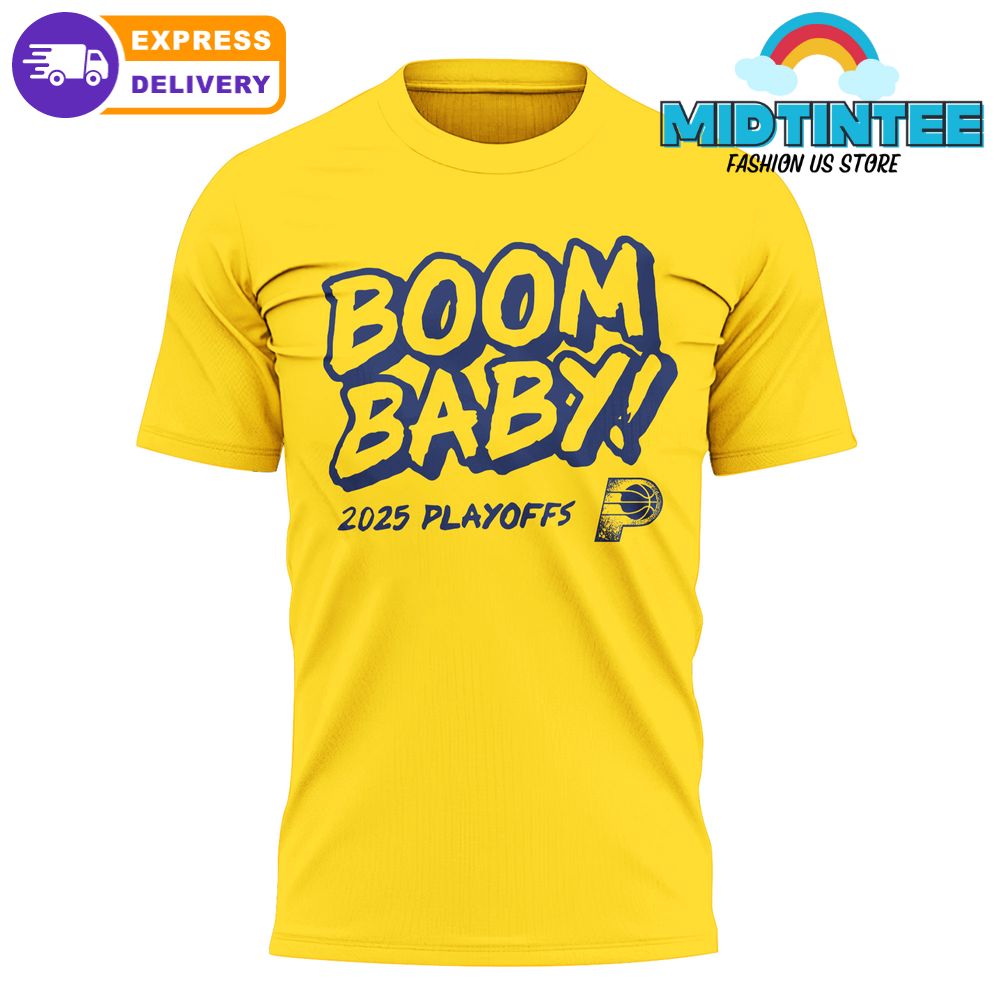 Indiana Pacers “Boom Baby” 2025 Playoffs Gold Shirt