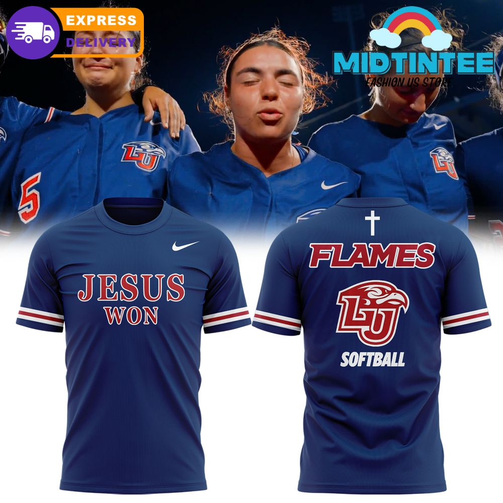 Liberty Flames Softball Praise Be To God JESUS WON Shirt
