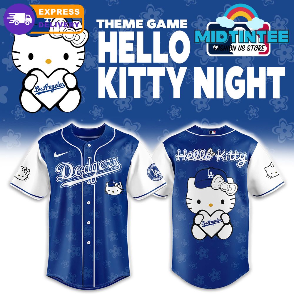 Los Angeles Dodgers Theme Game Hello Kitty Night Baseball Jersey