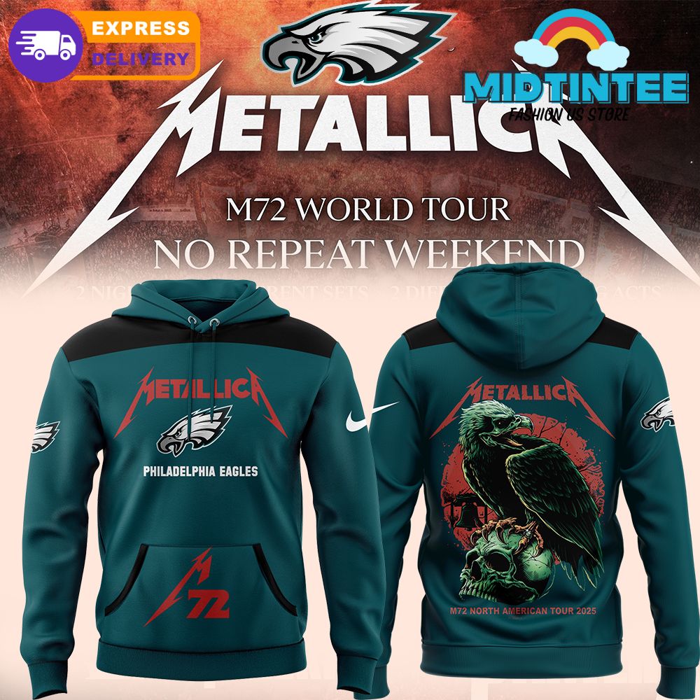 Metallica M72 World Tour x Philadelphia Eagles Shirt Hoodie Set