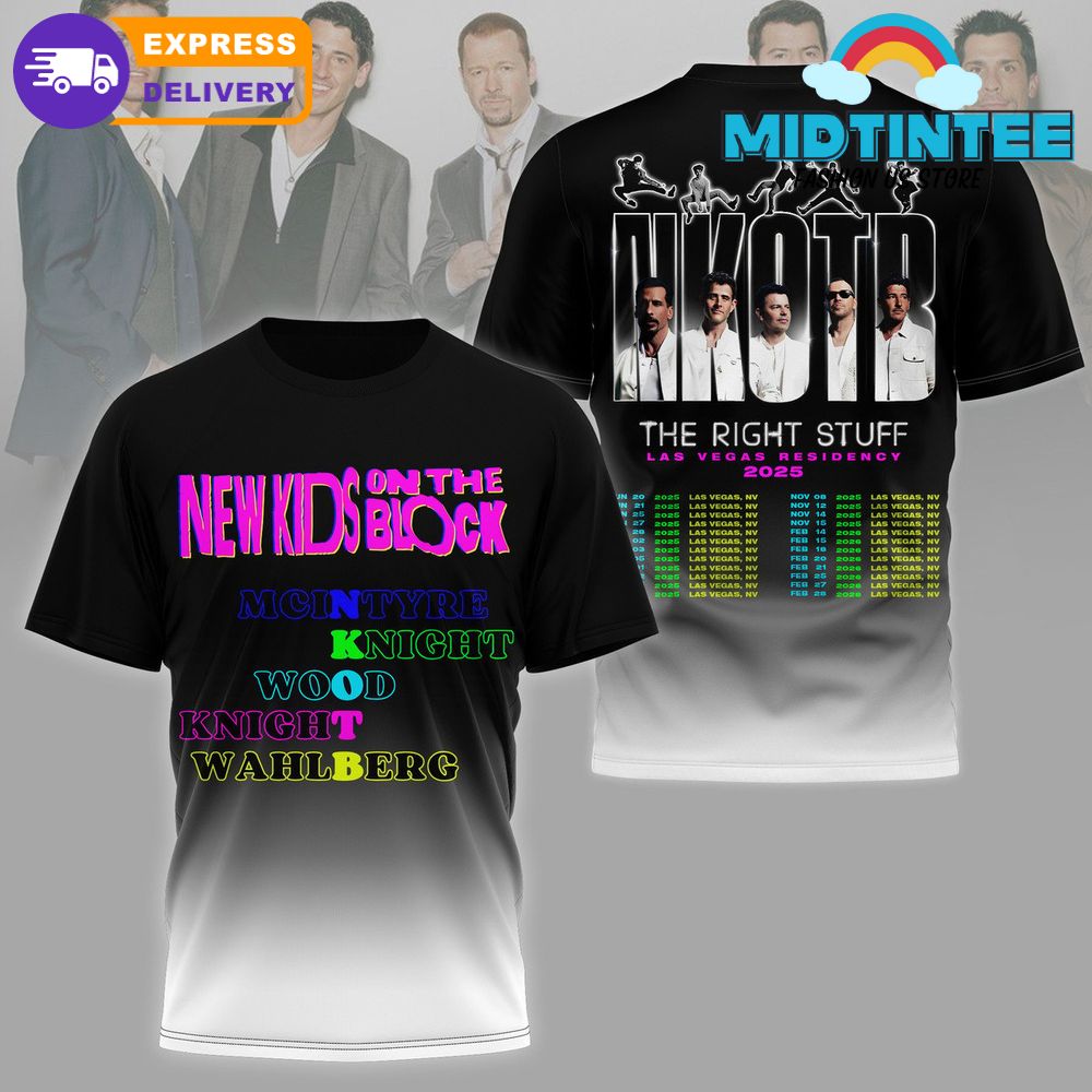 New Kids on The Block The Right Stuff Las Vegas Residency 2025 Shirt