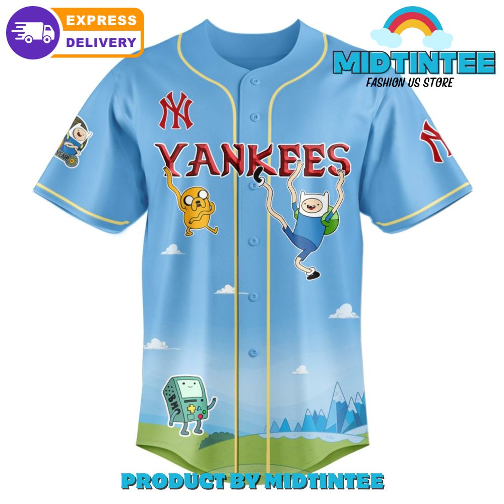 New York Yankees x Adventure Time Cartoon Baseball Jersey