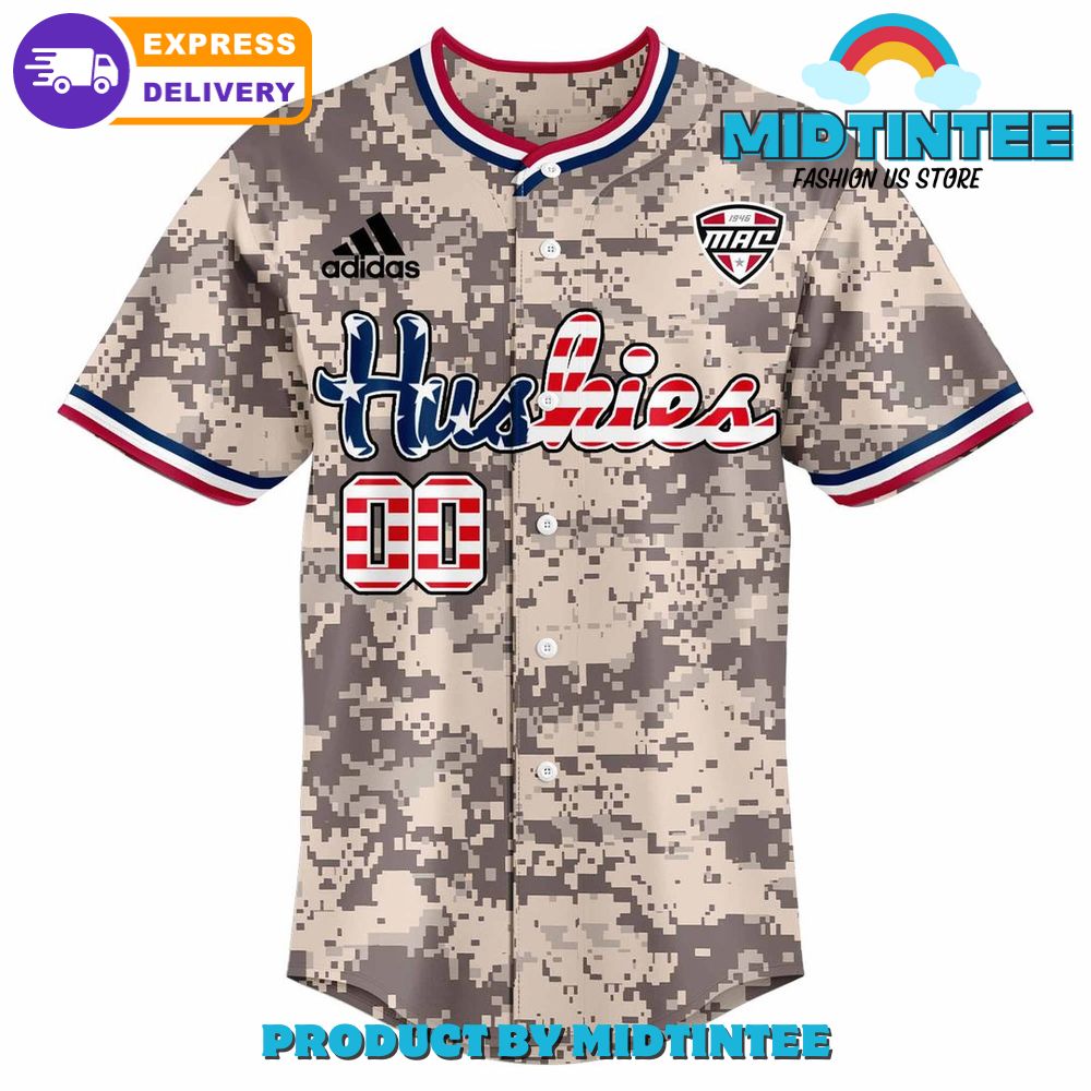 Northern Illinois Huskies Camo Personalized Baseball Jersey
