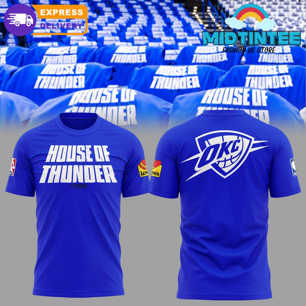 Oklahoma City Thunder “House Of Thunder” 2025 Blue Shirt