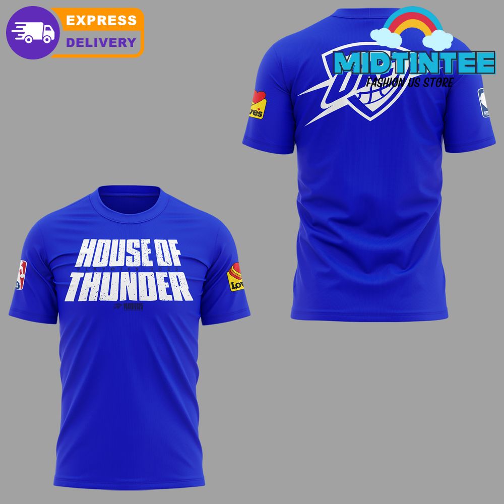 Oklahoma City Thunder “House Of Thunder” 2025 Blue Shirt
