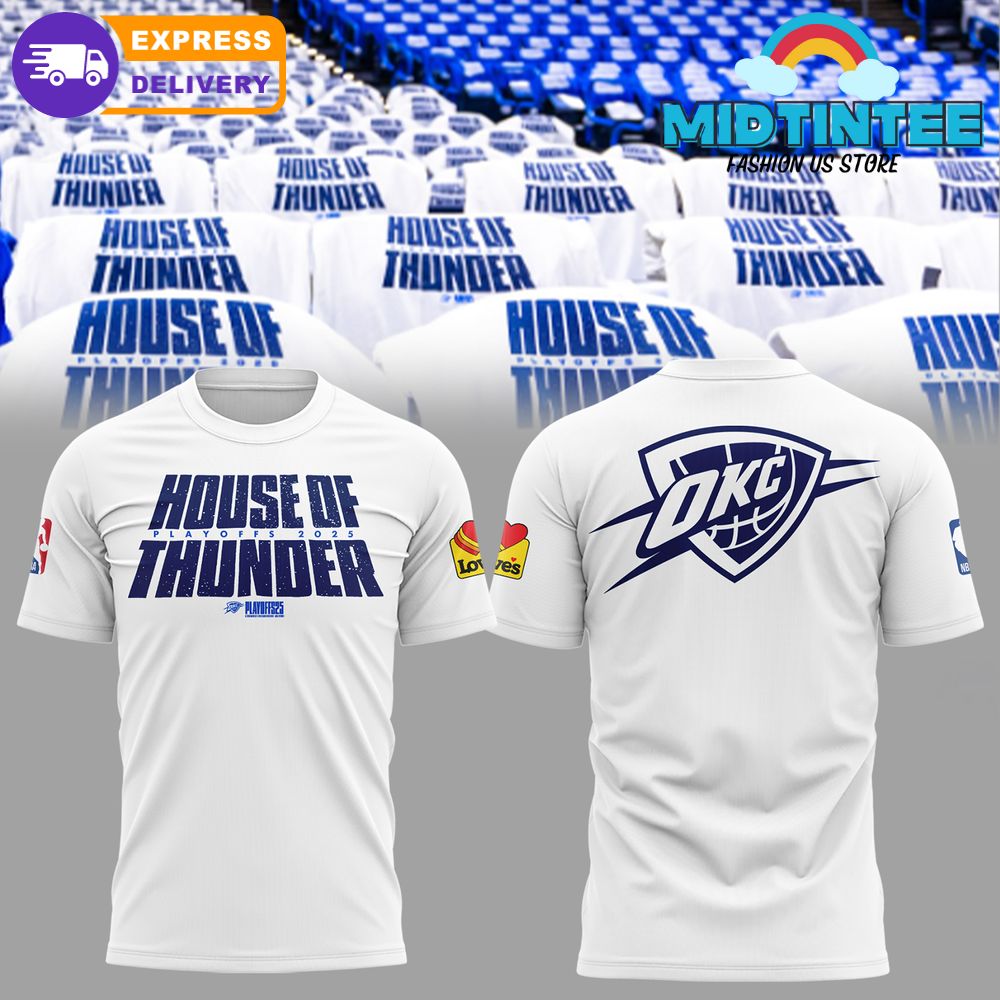 Oklahoma City Thunder “House Of Thunder” 2025 White Shirt