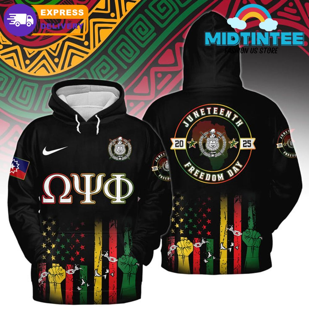 Omega Psi Phi Happy Juneteenth 2025 Freedom Day Hoodie