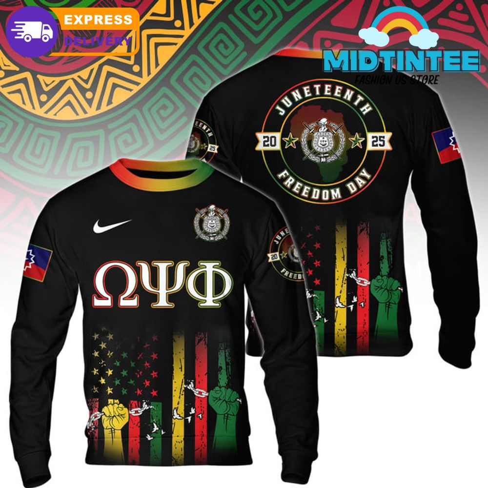 Omega Psi Phi Happy Juneteenth 2025 Freedom Day Hoodie