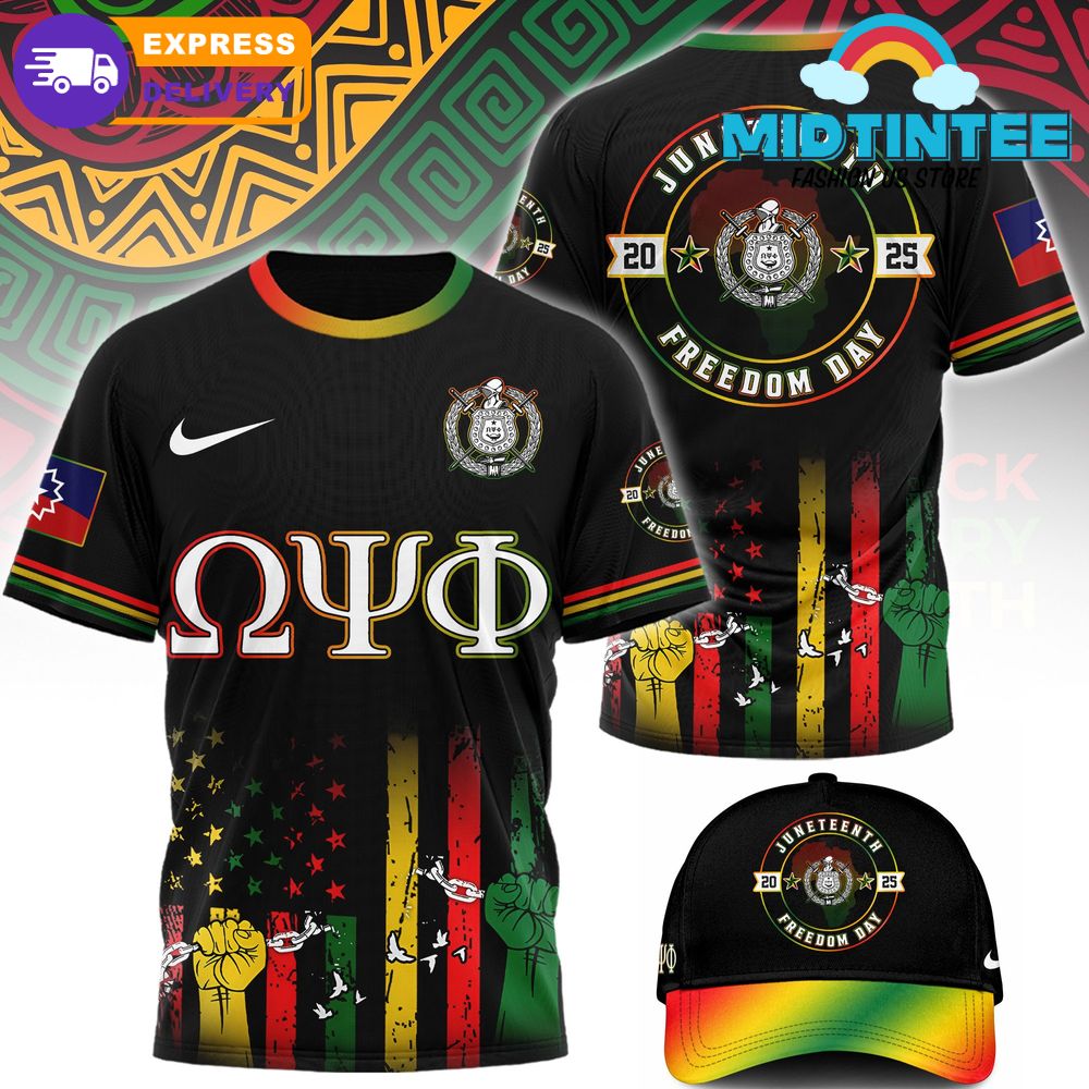 Omega Psi Phi Happy Juneteenth 2025 Freedom Day Shirt