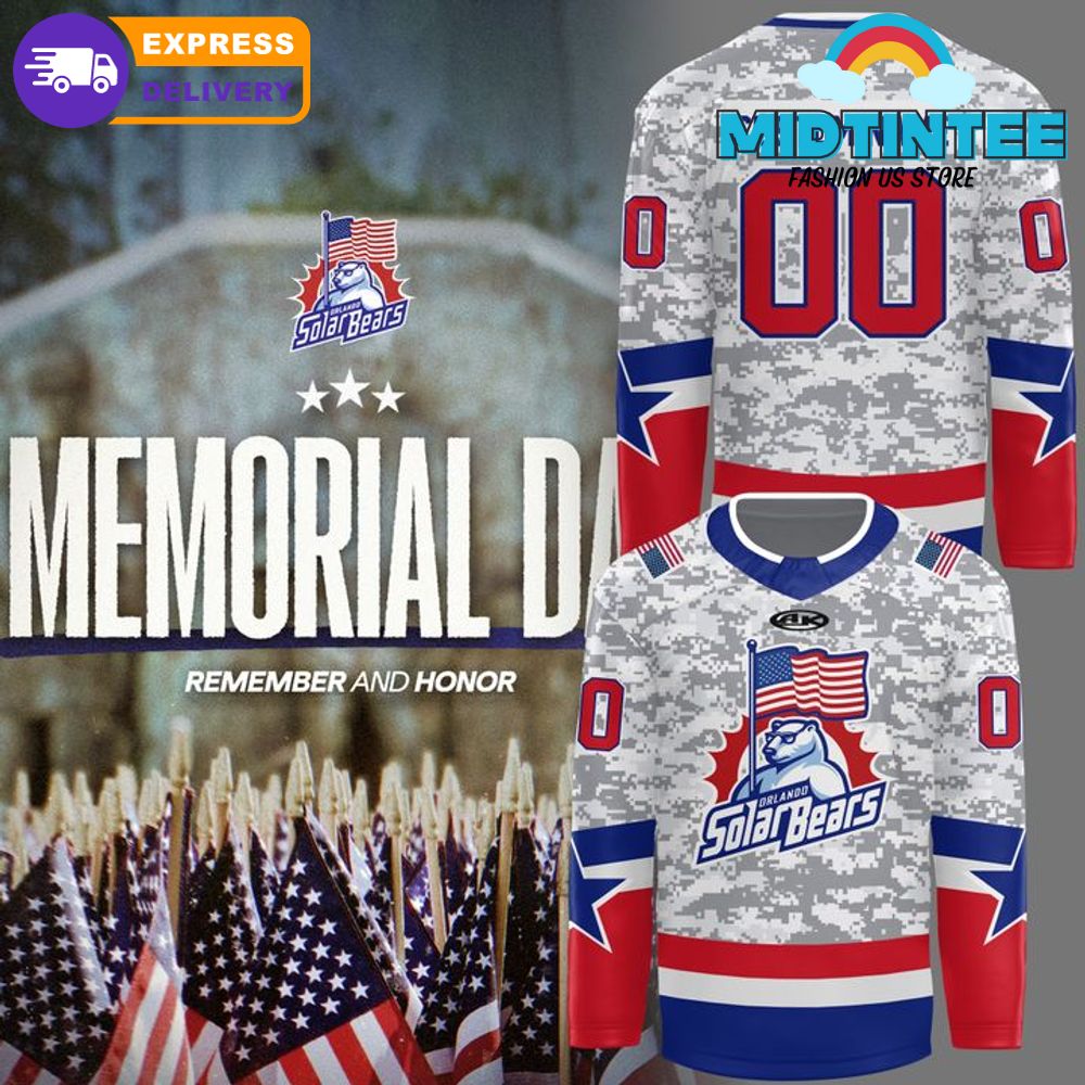 Orlando Solar Bears Happy Memorial Day Hockey Jersey 2025