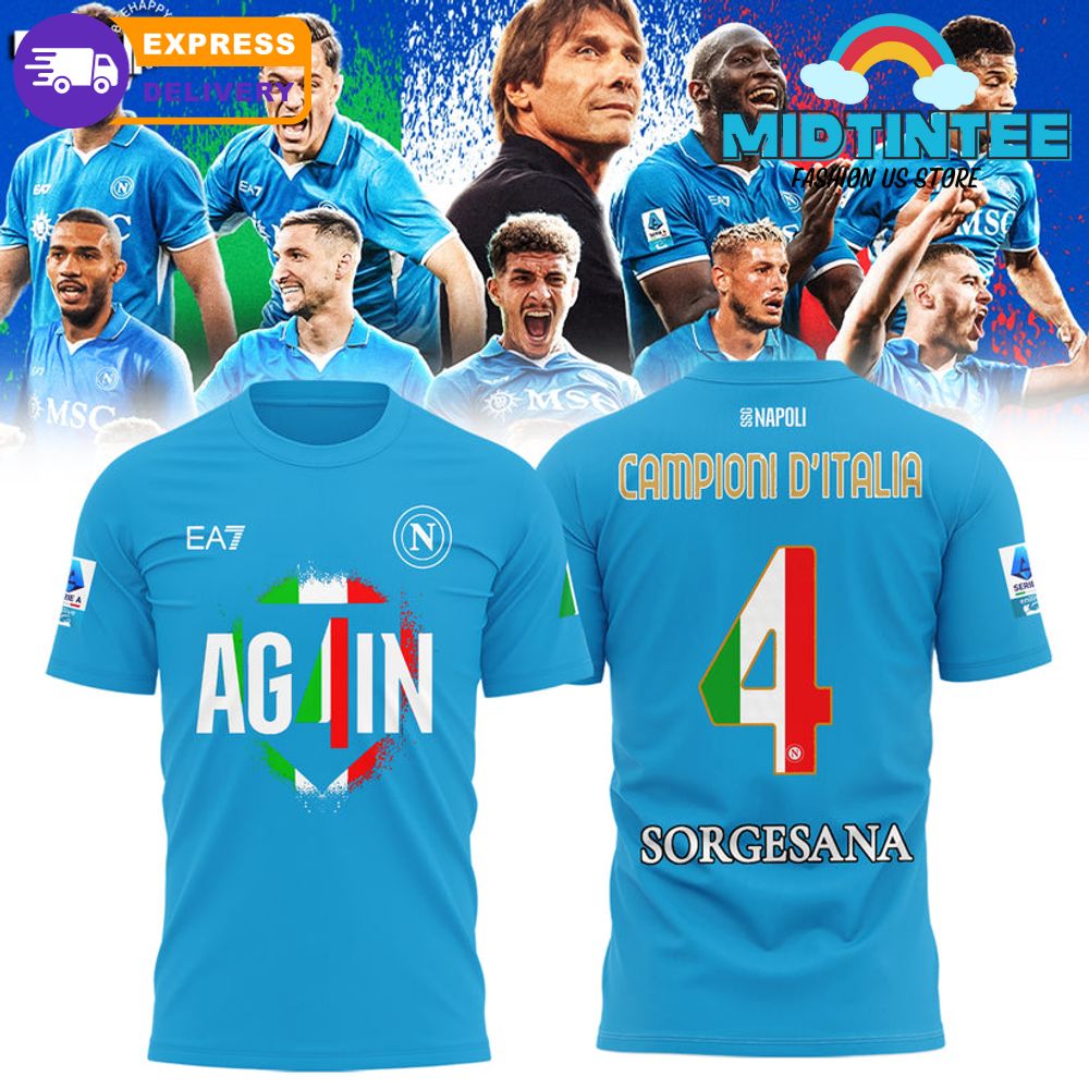 SSC Napoli 4-Time Champions Serie A Special Shirt
