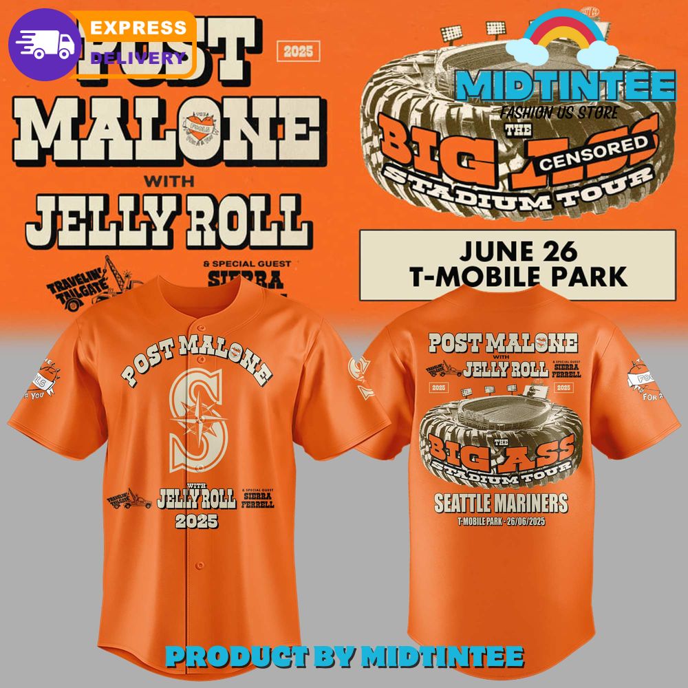 Seattle Mariners x Post Malone with Jelly Roll Baseball Jersey