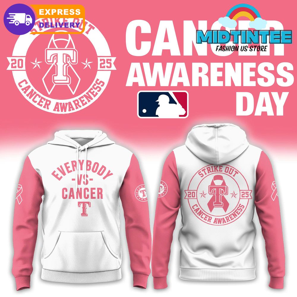 Texas Rangers x Everybody vs Cancer Awareness Day 2025 Hoodie Set