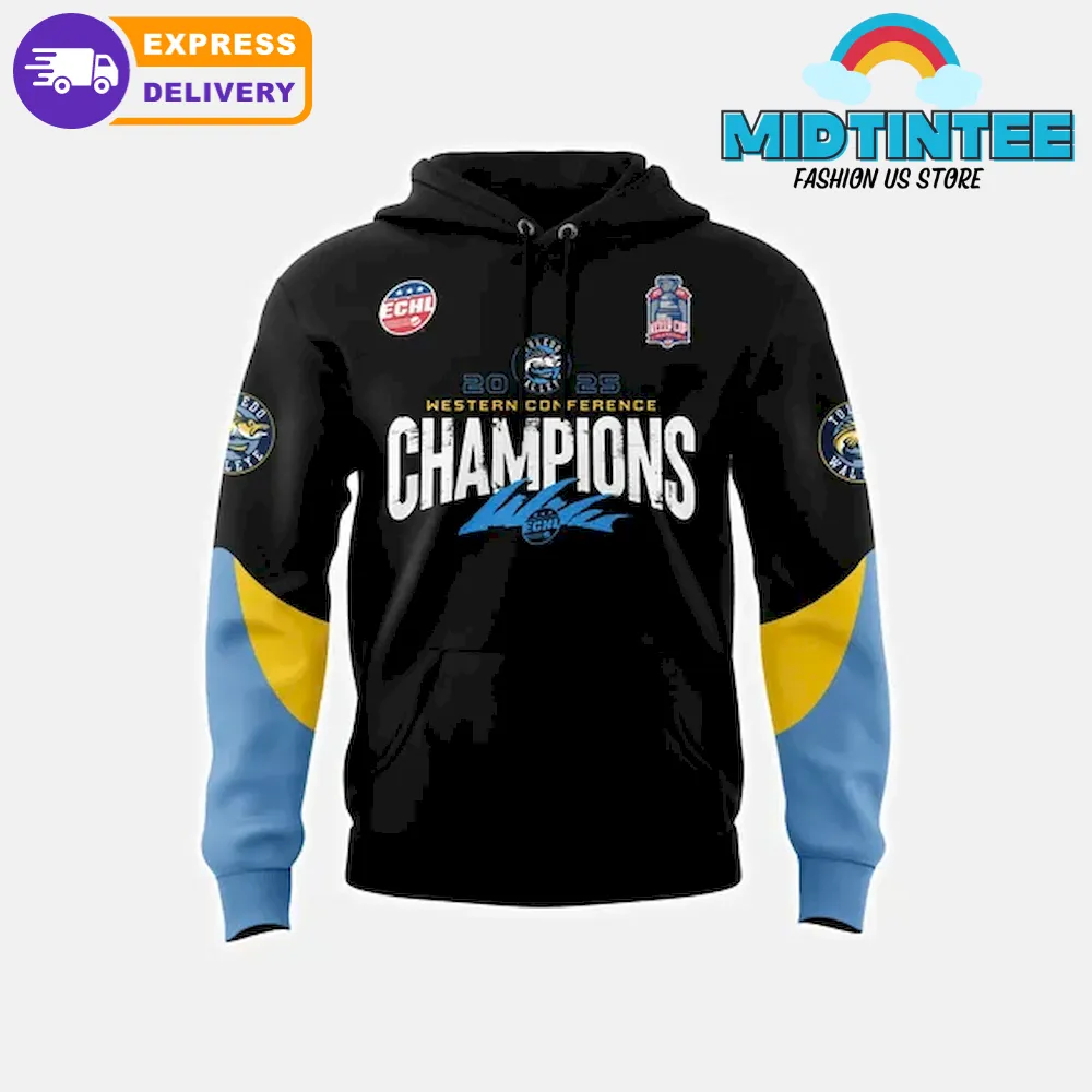 Toledo Walleye 2025 ECHL Western Conference Champions Hoodie, Cap