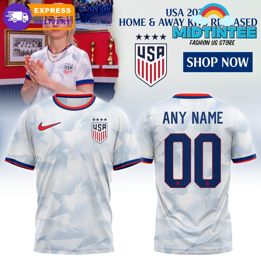 USA 2025 Personalized Brilliant Home Stadium Soccer Jersey