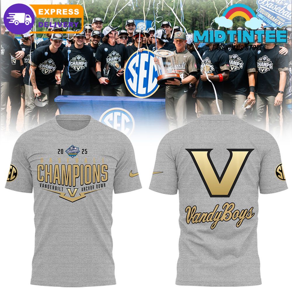 Vanderbilt Commodores Baseball x SEC Tournament Champions 2025 Shirt