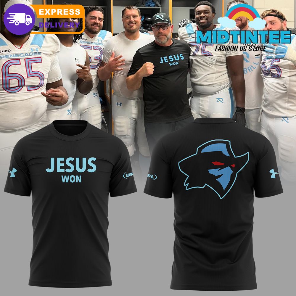 Arlington Renegades x Jesus Won 2025 Special Black Shirt