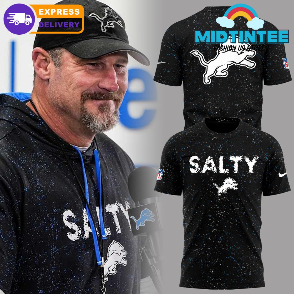 Detroit Lions Salty Sports Black 2025 Shirt