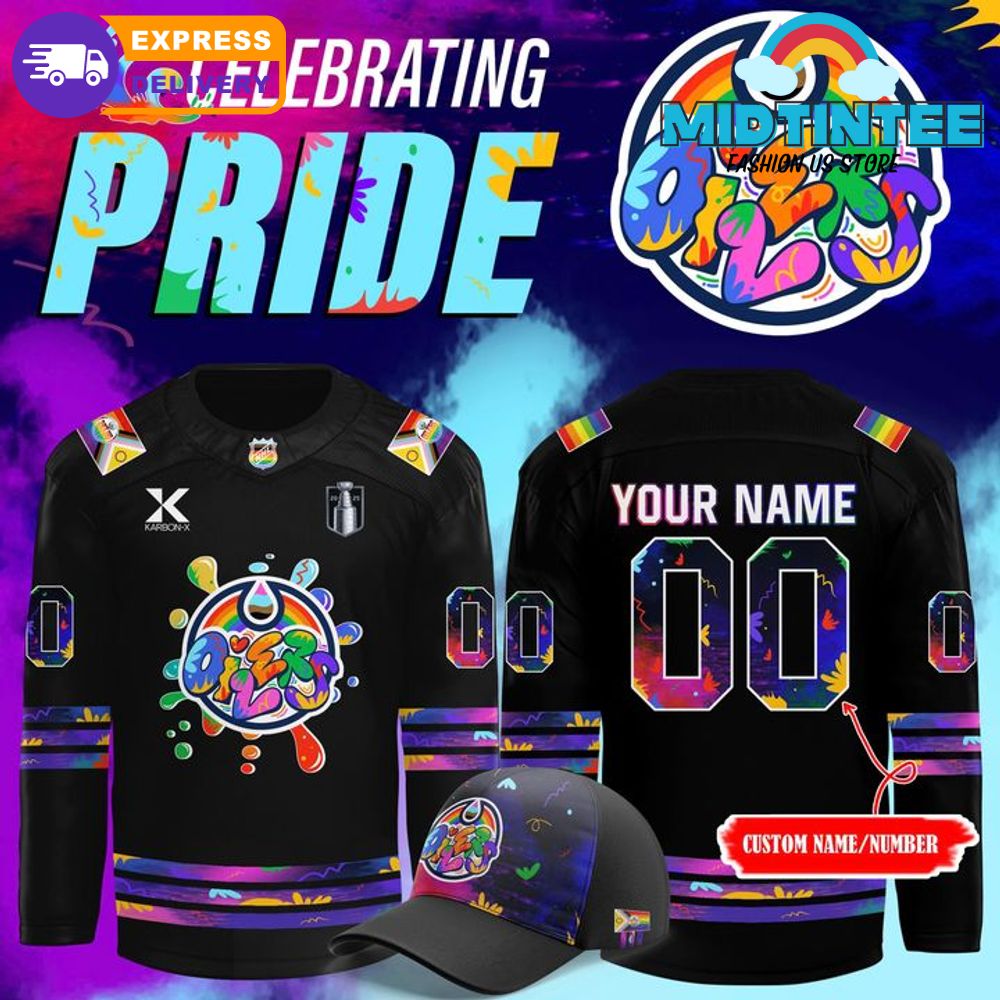 Edmonton Oilers x 2025 Pride Month Personalized Graffiti Hockey Jersey