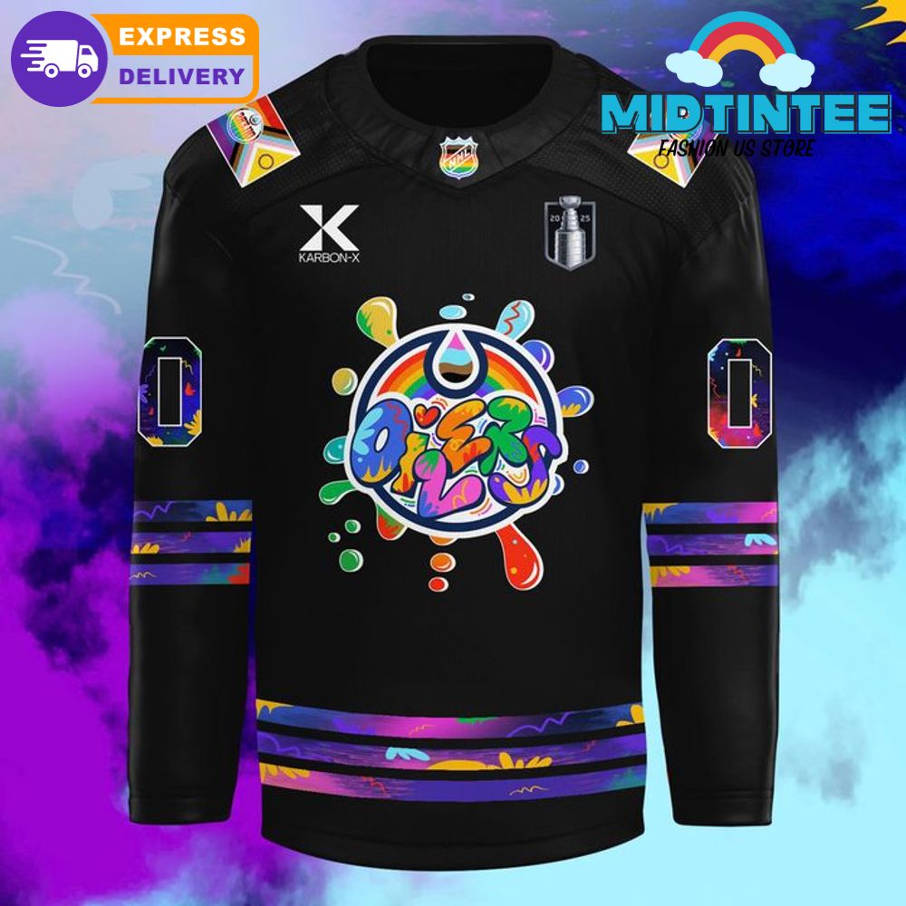 Edmonton Oilers x 2025 Pride Month Personalized Graffiti Hockey Jersey