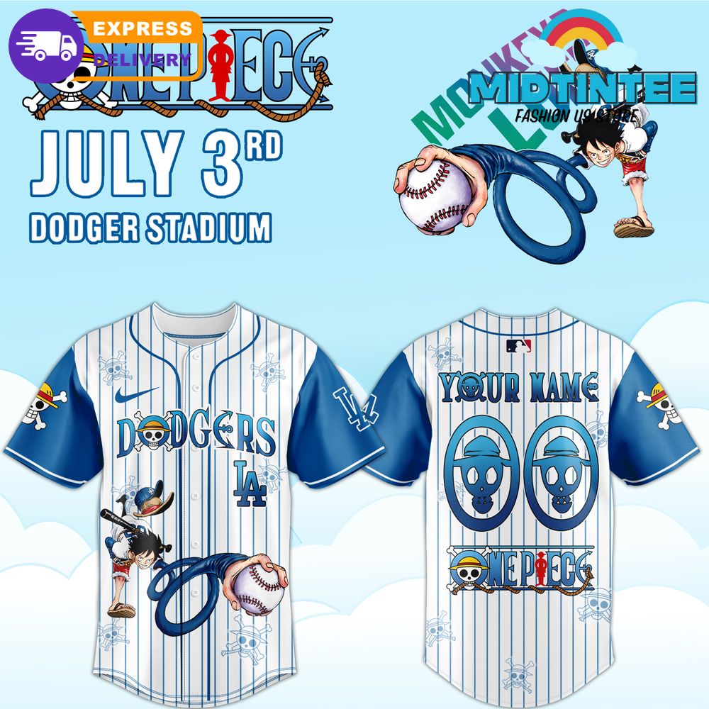MLB Los Angeles Dodgers x One Piece 2025 Personalized Baseball Jersey